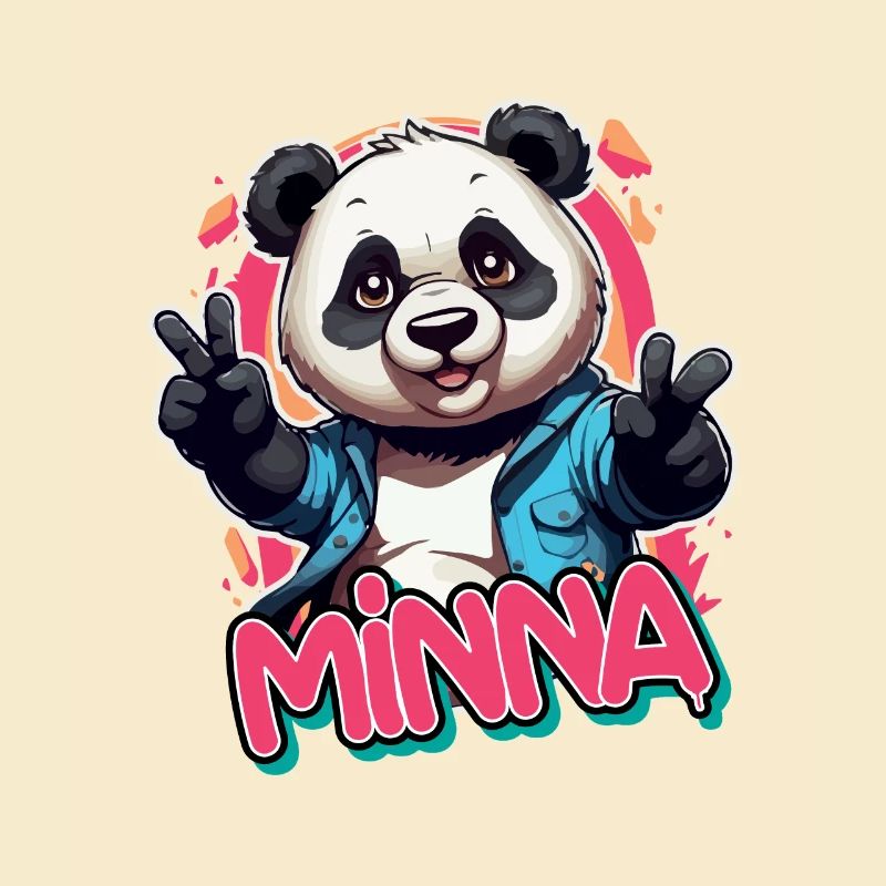 MINNA - Schöner Mädchen Name mit coolem Panda