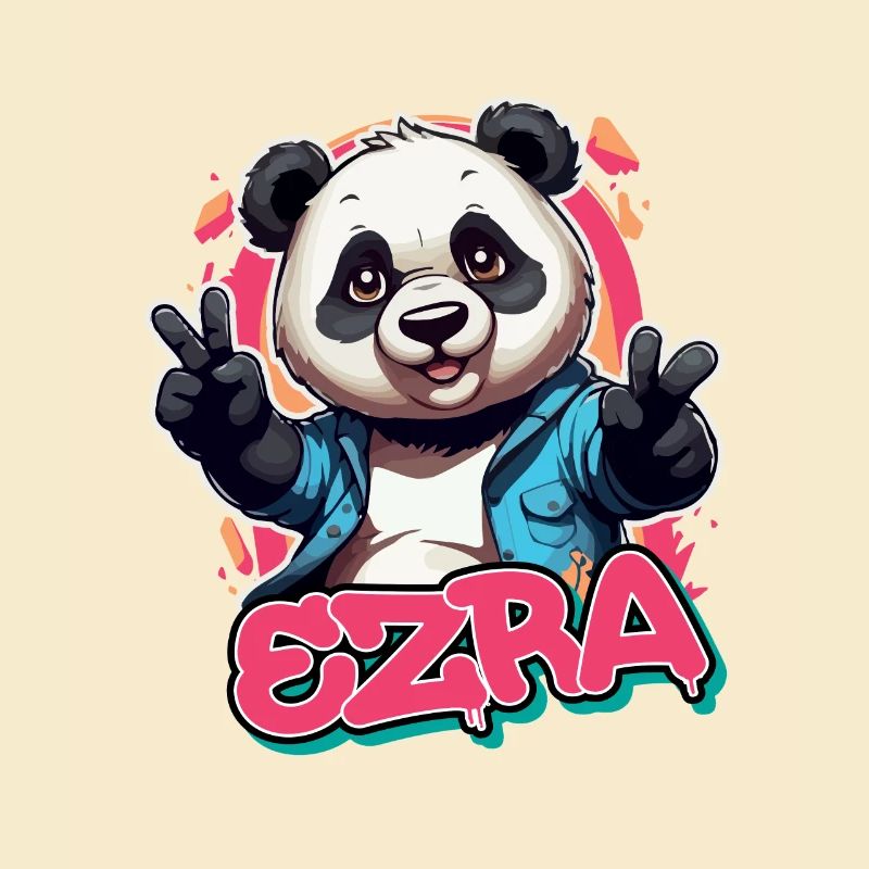 EZRA - Schöner Mädchen Name mit coolem Panda