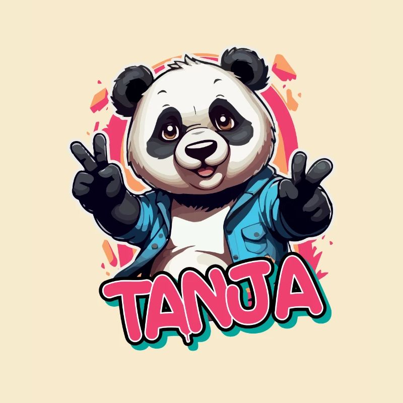 TANJA - Schöner Mädchen Name mit coolem Panda