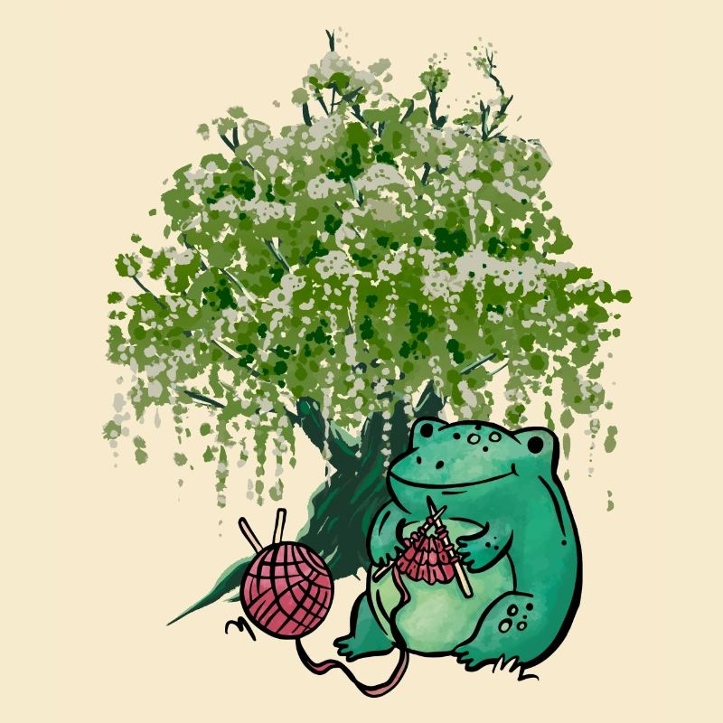 Frog Knitting Needle Knitting Needlework