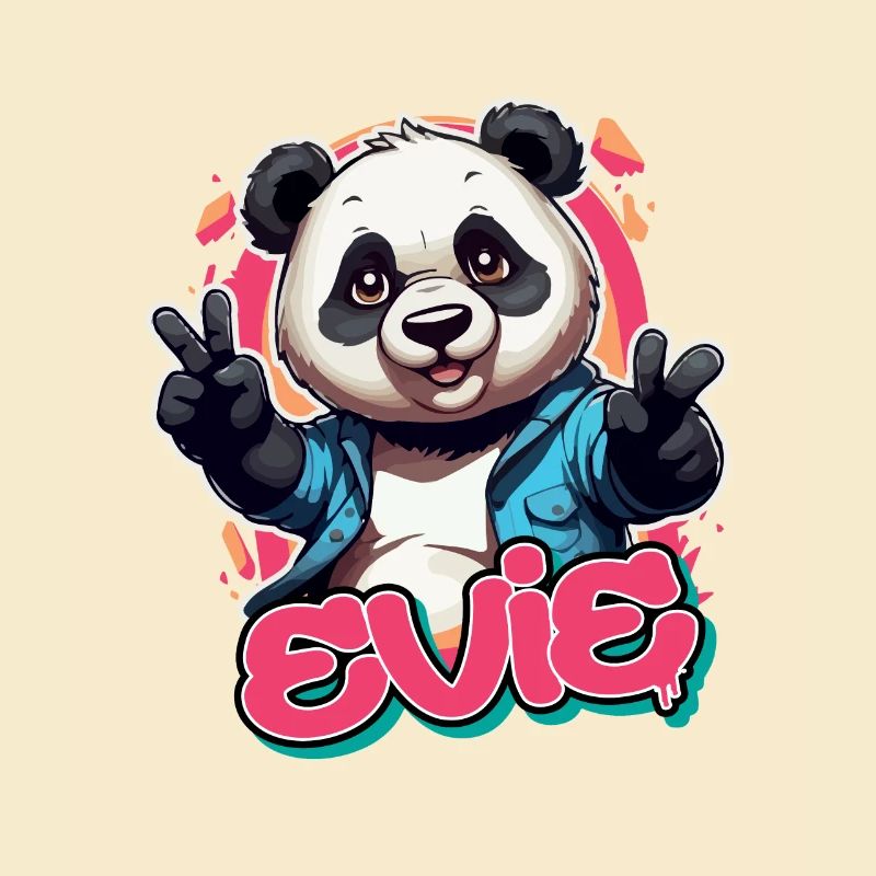 EVIE - Schöner Mädchen Name mit coolem Panda