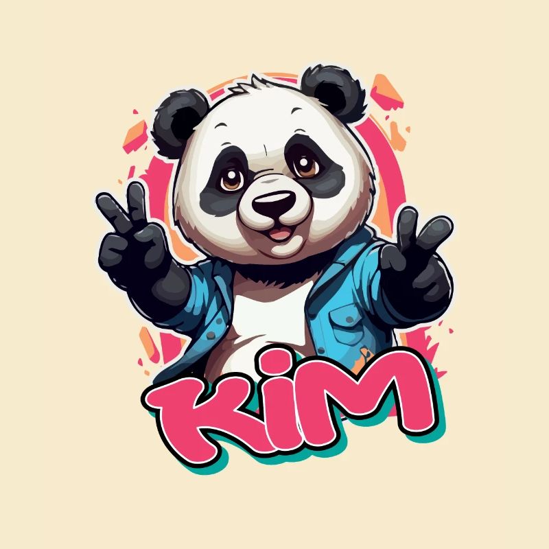 KIM - Schöner Mädchen Name mit coolem Panda