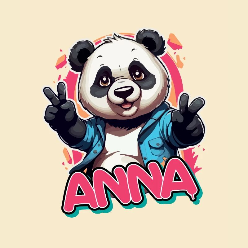 ANNA - Schöner Mädchen Name mit coolem Panda