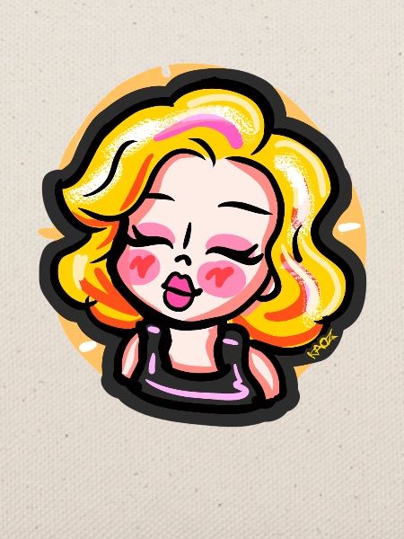 Blondes Cartoon-Mädchen im Comic-Stil