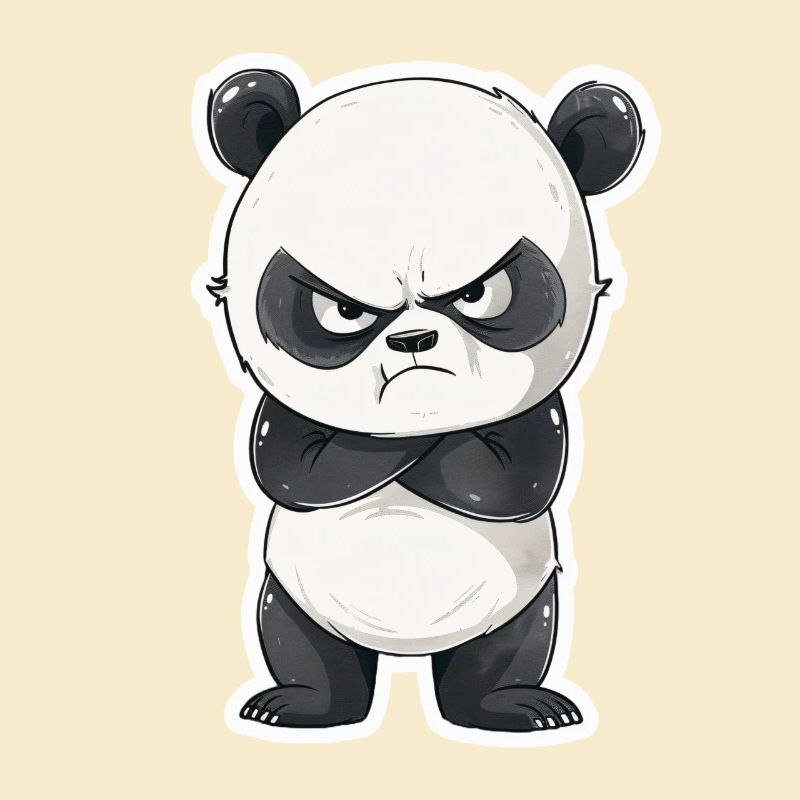 Evil looking panda zoo cute panda