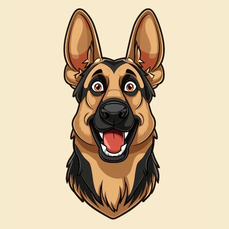 German Shepherd | German Shepherd | Cartoon Artwork