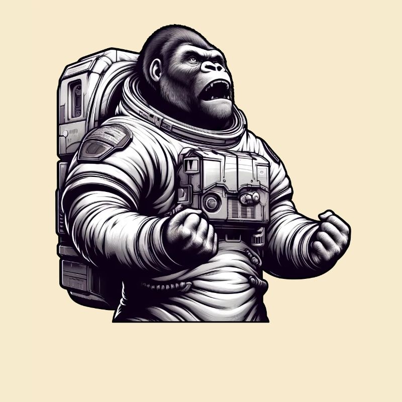 Gorilla astronaut in space