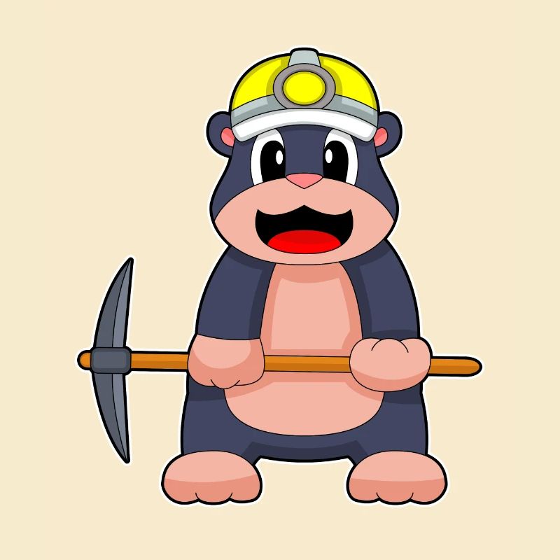 Mole, Miner, Pickaxe, Mining