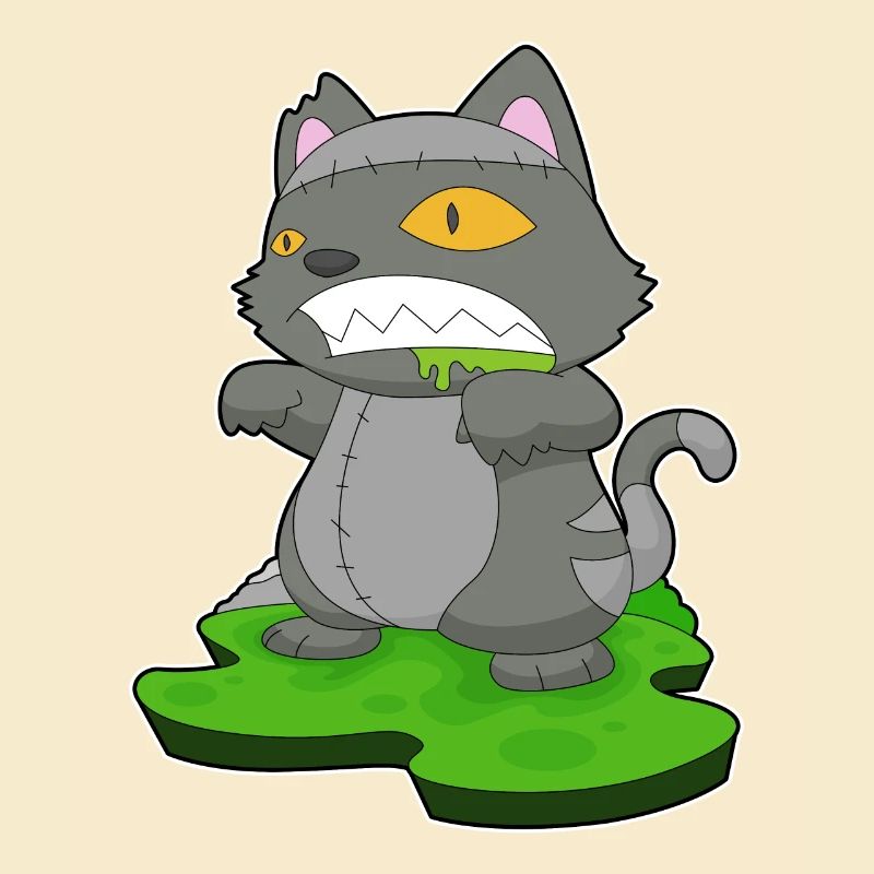 Cat Halloween Zombie
