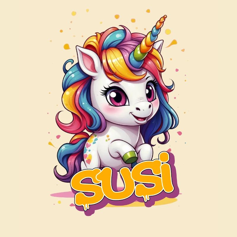 SUSI - Schöner Mädchen Name mit süßem Einhorn