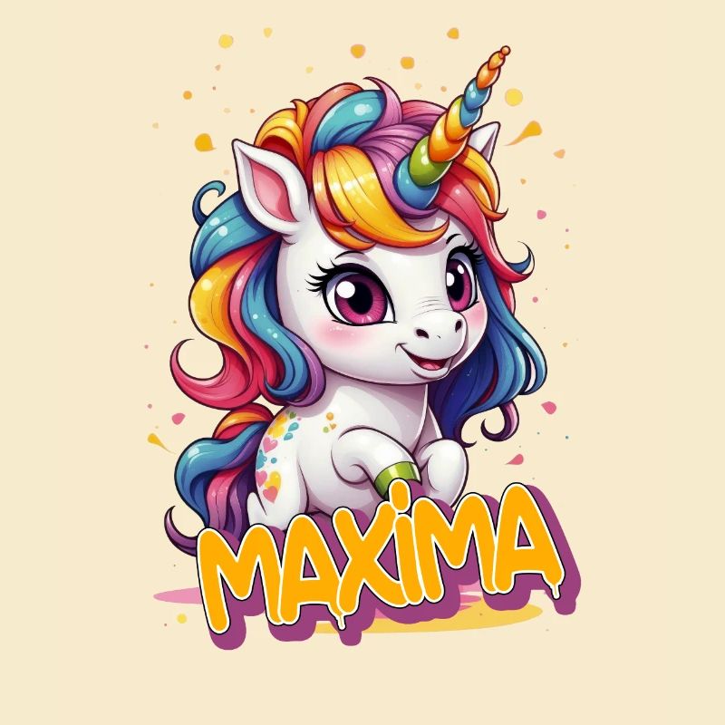 MAXIMA - Schöner Mädchen Name mit süßem Einhorn