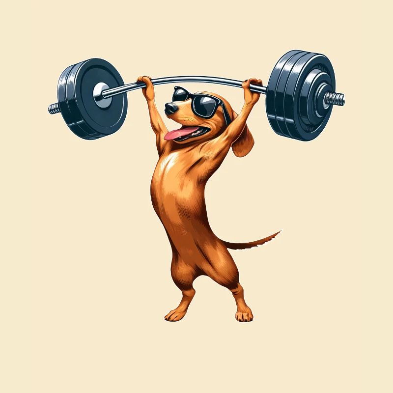Dachshund with Dumbbell Workout Strong Training