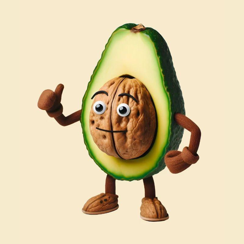 Cute avocado with walnut kernel!