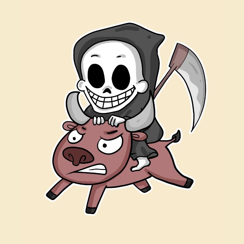 Motif de la vache de la faucheuse