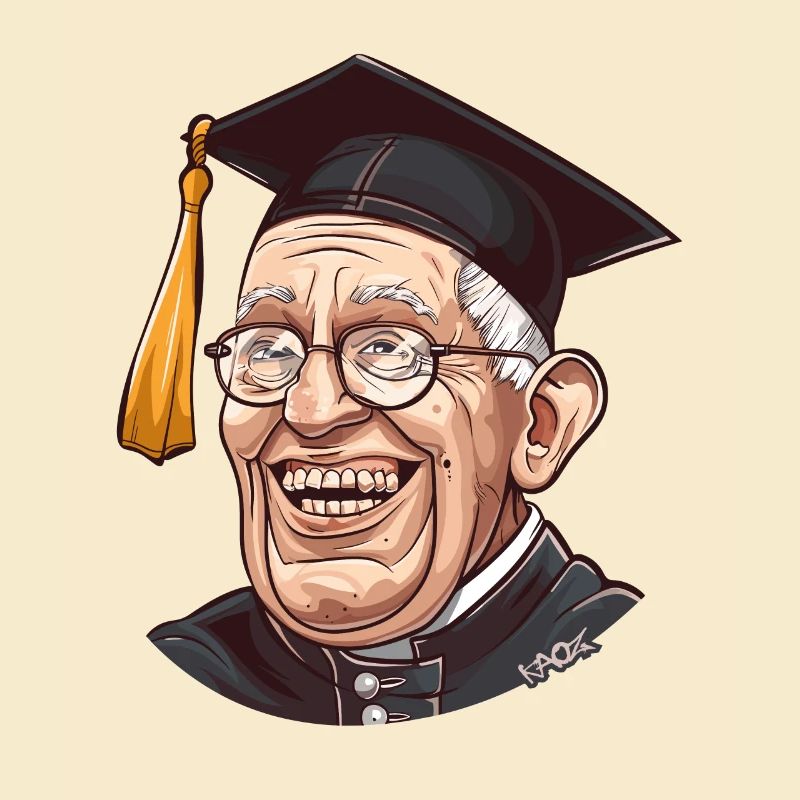 Alter Knacker Opa: Bildung Abschlussfeier Hut