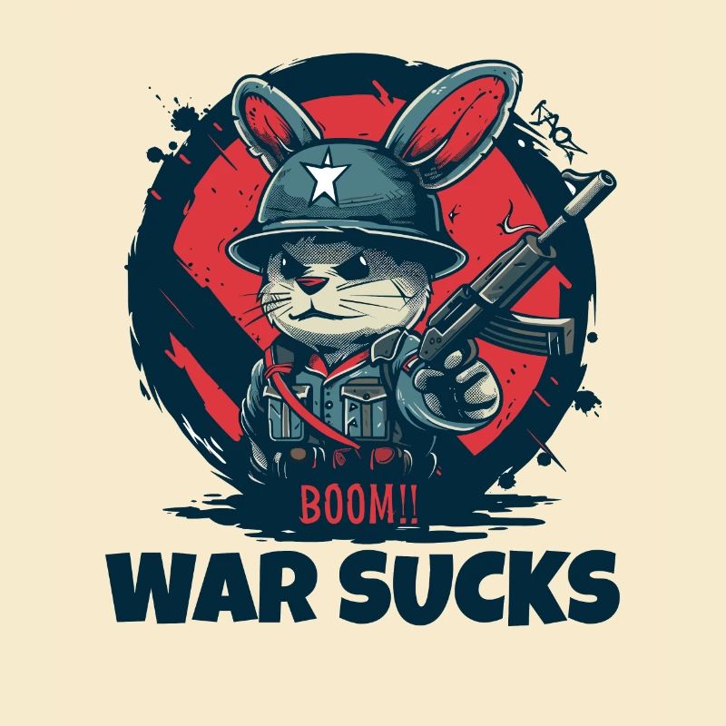 Rabbit Soldier Warning, War Is Crap
