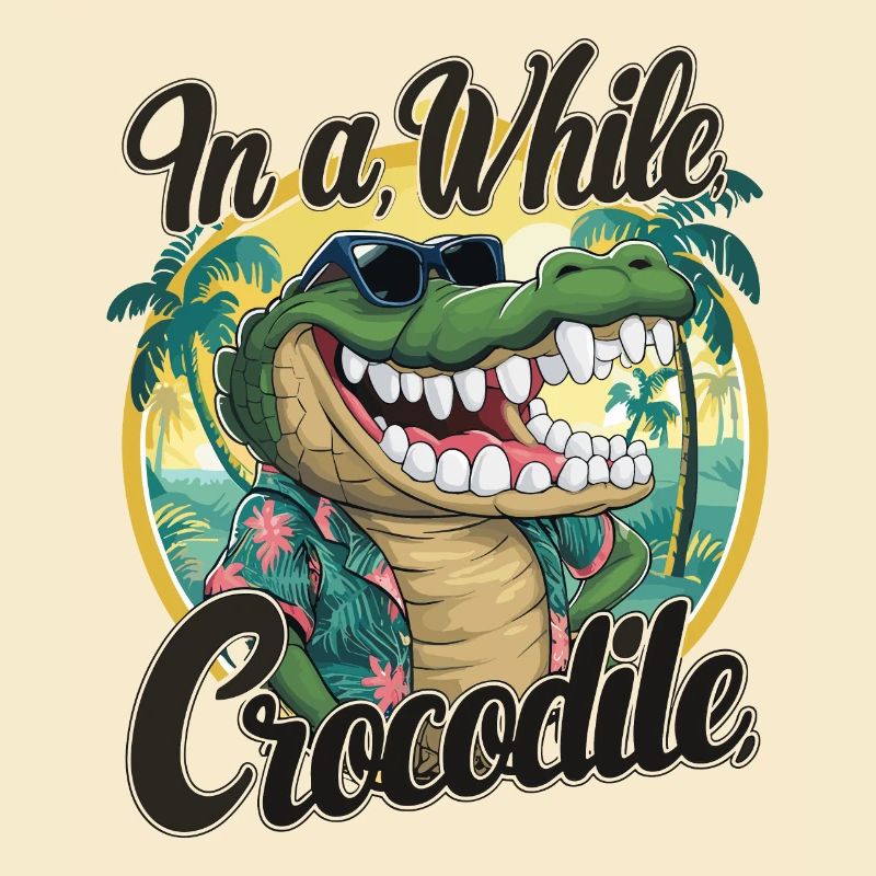 Funny Crocodile Alligator In A While Crocodile
