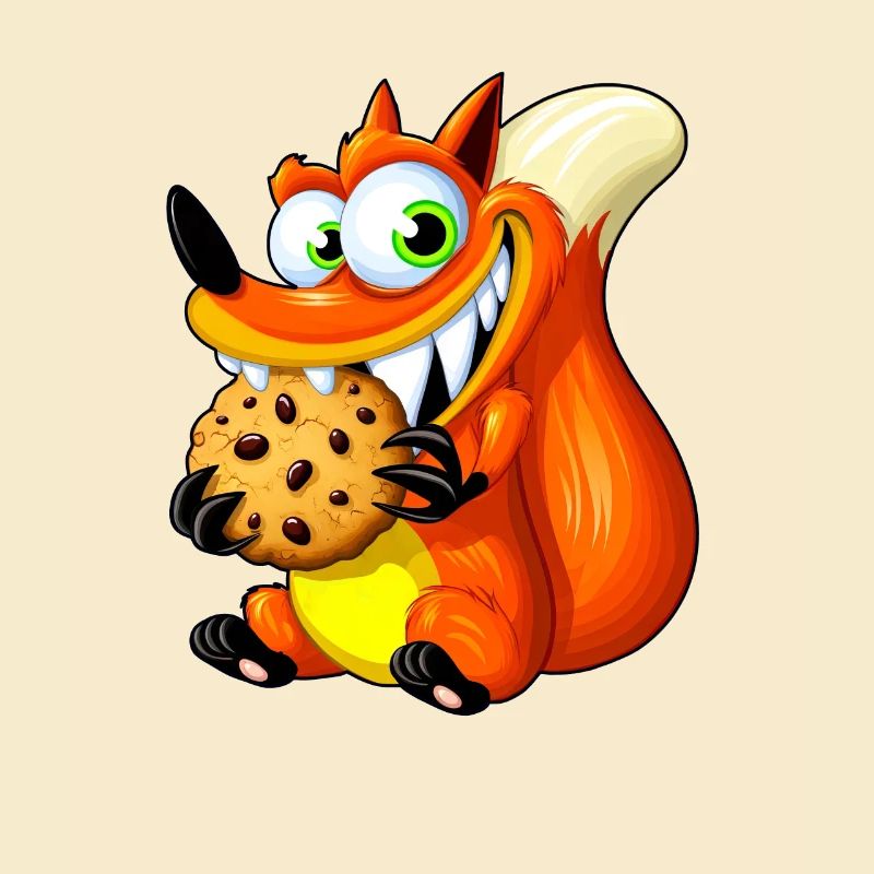 Süßer Rotfuchs mit Cookie