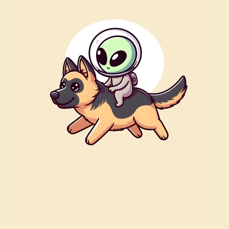 Alien on German Shepherd