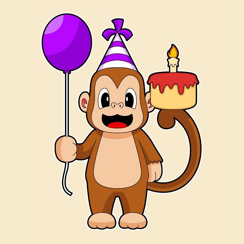 Monkey Birthday Cake Balloon