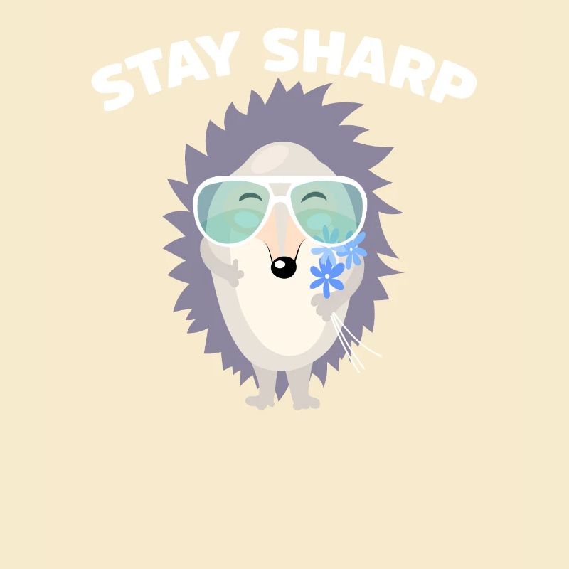 Stay Sharp Hérisson mignon avec lunettes de soleil et fleur