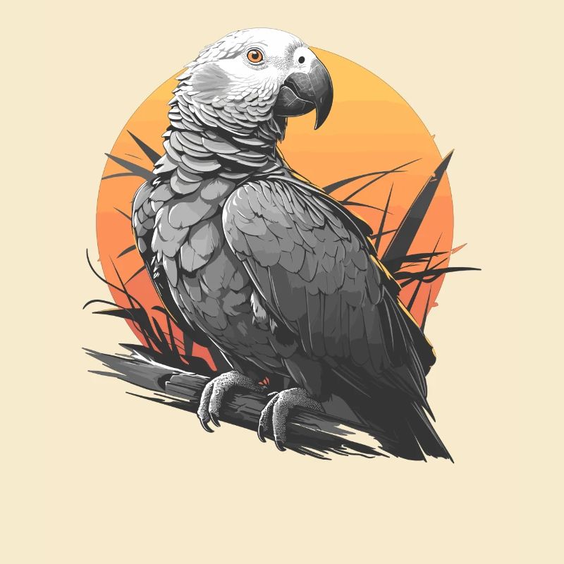 African grey parrots
