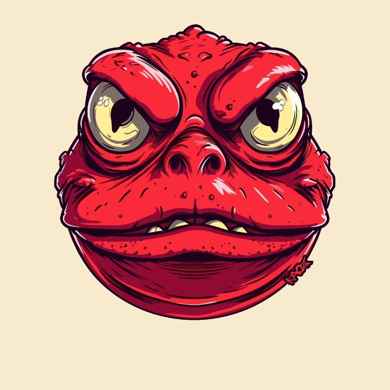 Big Fat Red Angry Toad Monster