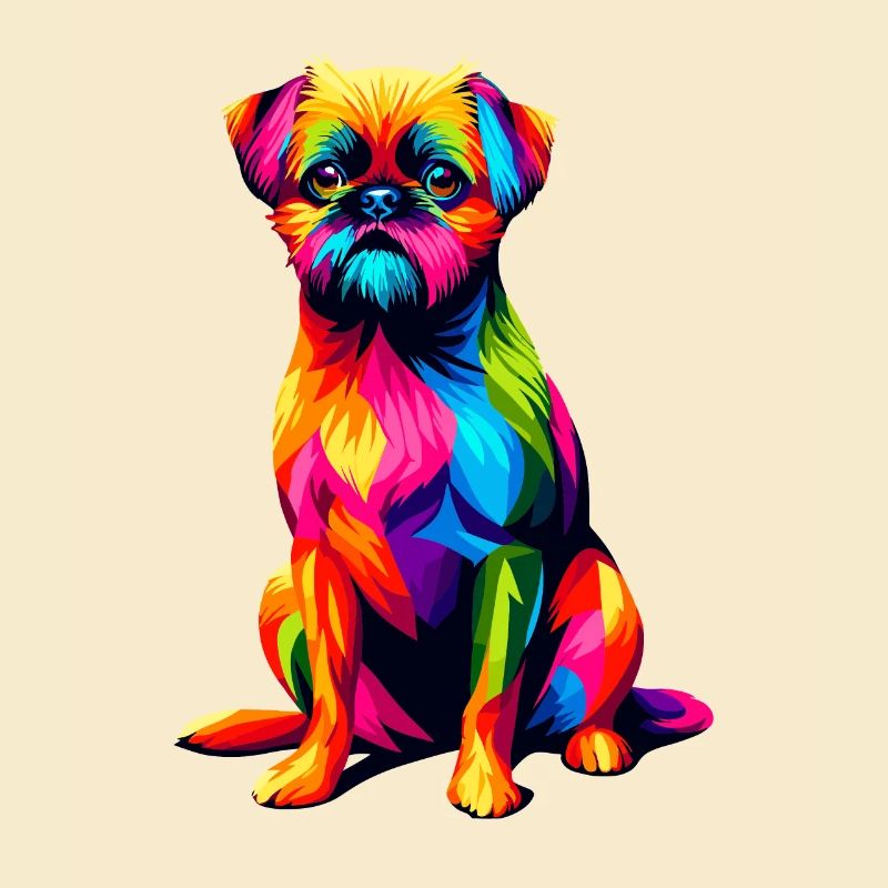 Pop Art Coloré Bruxelles Griffon Griffon