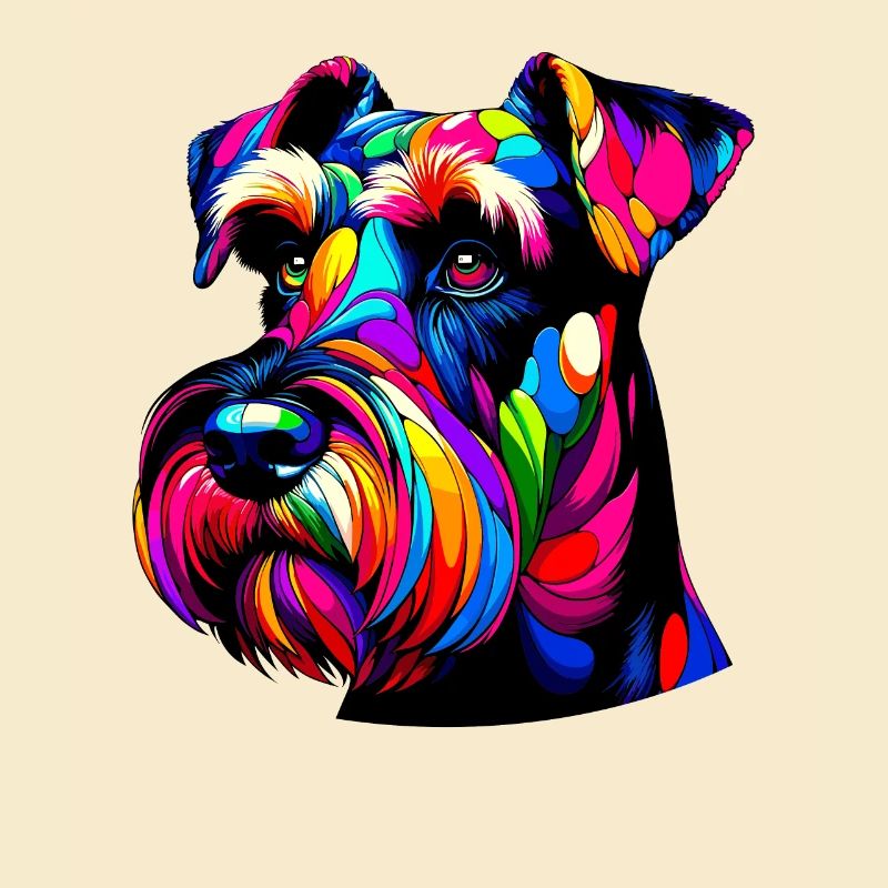 Schnauzer géant coloré Pop Art Schnauzers
