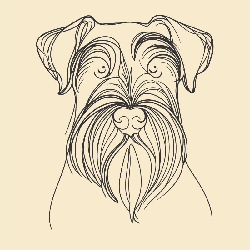 Dessin au trait Schnauzer géant Schnauzers