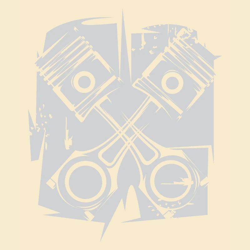 v8 Piston Engine Icon Art Illustration Logo