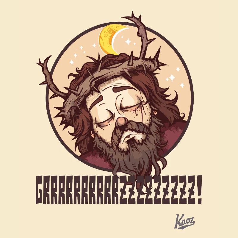 Doux, type Jésus endormi