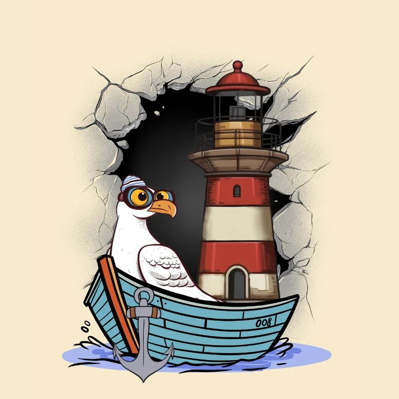 Möwe maritim Möwen Seevögel Leuchtturm