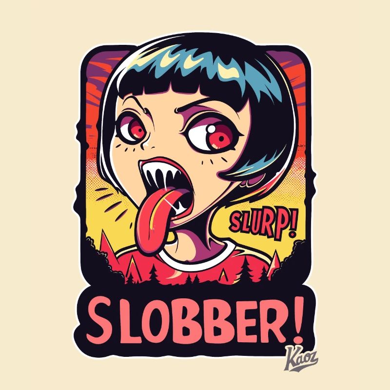 Cartoon eines Frechen Emo-Zombie-Mädchen