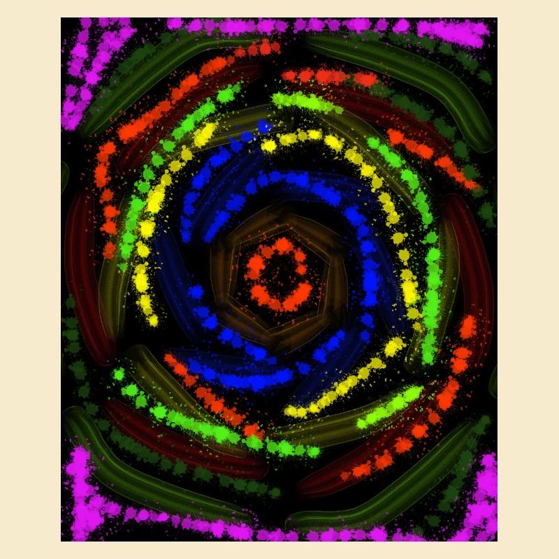 Concentric Colored Lines, Abstract Drawing