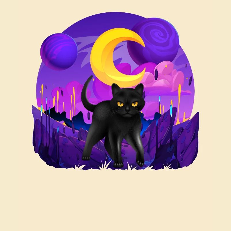 Galactic Cat Vintage Chat rétro Élégance intemporelle