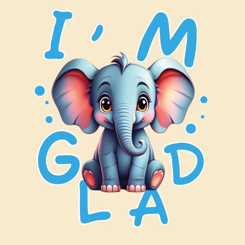 Éléphant mignon et joyeux avec message positive