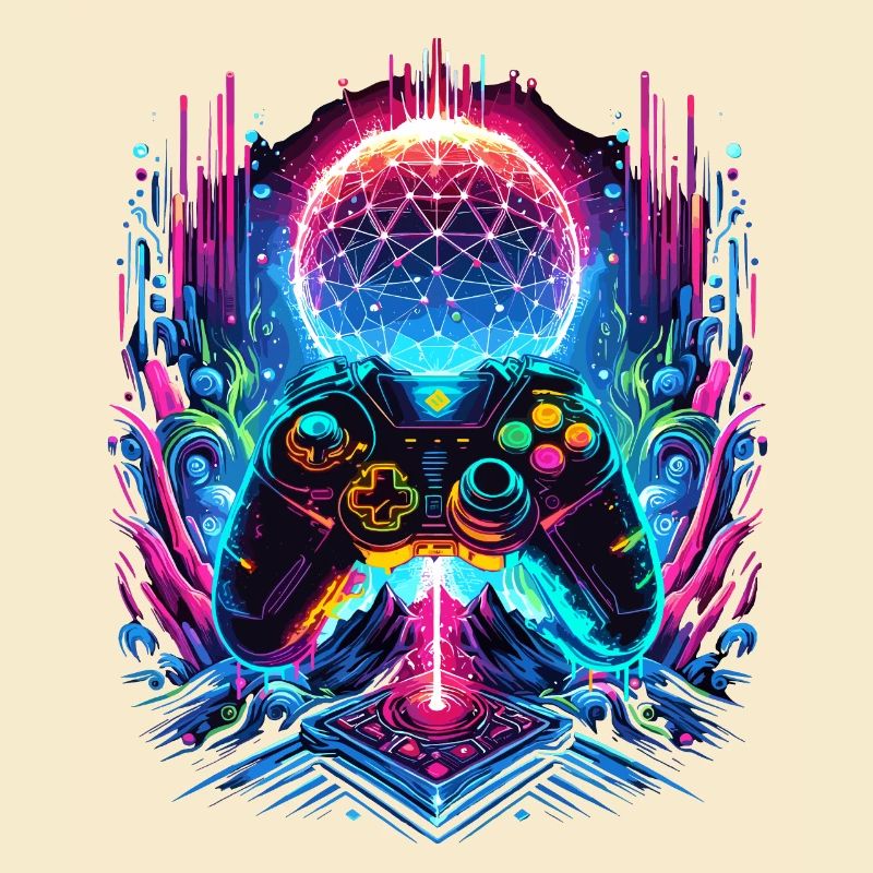 Synthwave Cyberpunk Gaming Controller