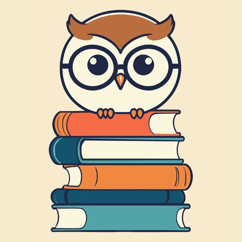 Bücher Eule Eulen Liebhaber Leseratte Illustration