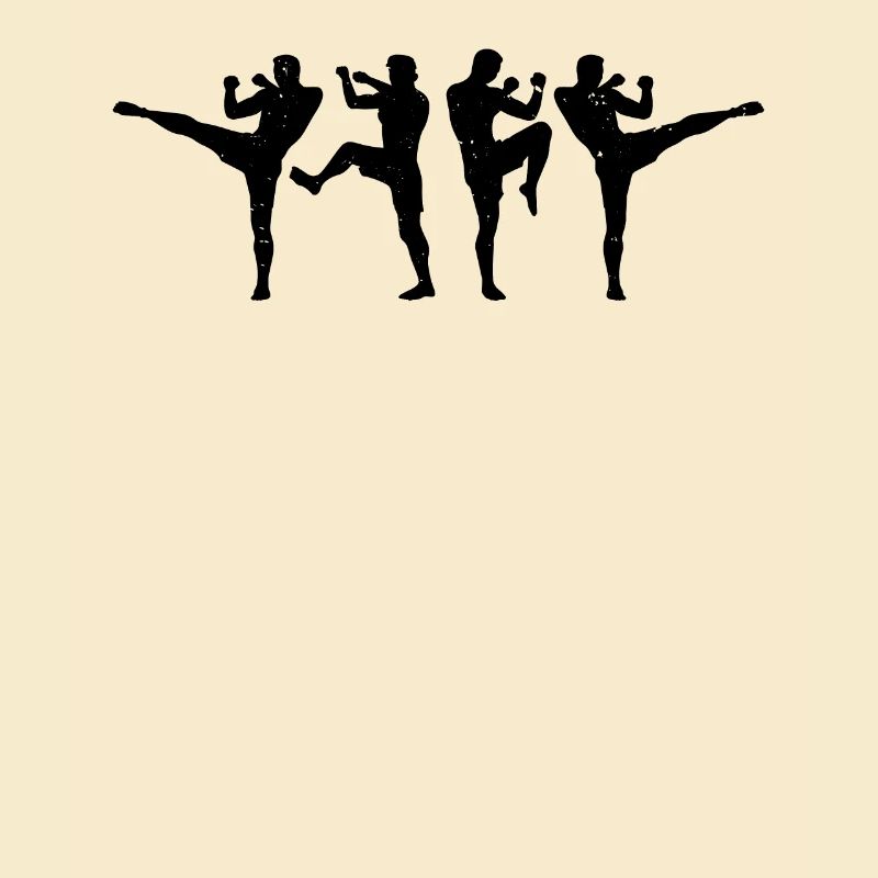 Silhouettes de combattants de Muay Thai Silhouette de Muay Thai