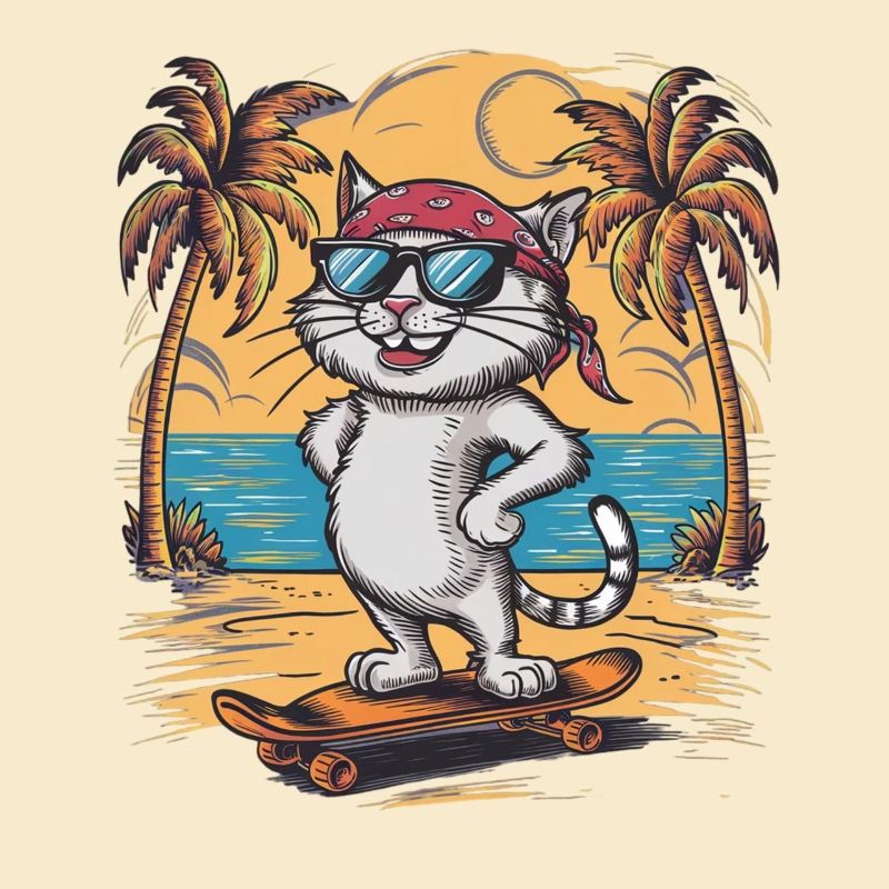 chat skate - chaton mignon et cool