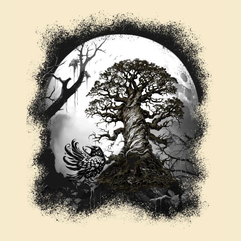Halloween Corbeau Corbeau Forêt Créature Forêt Occulte