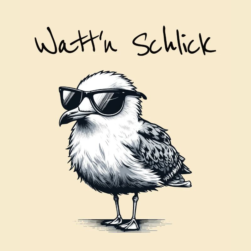 Watt'n Schlick Funny mudflat hike seagull saying