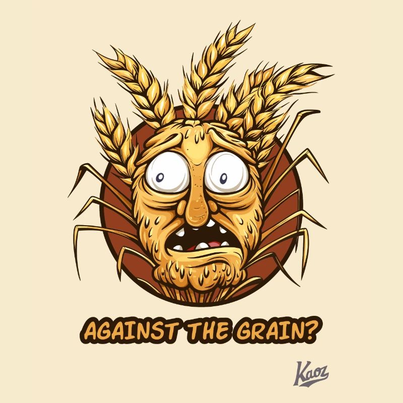 Against the Current: Cartoon Grain Face