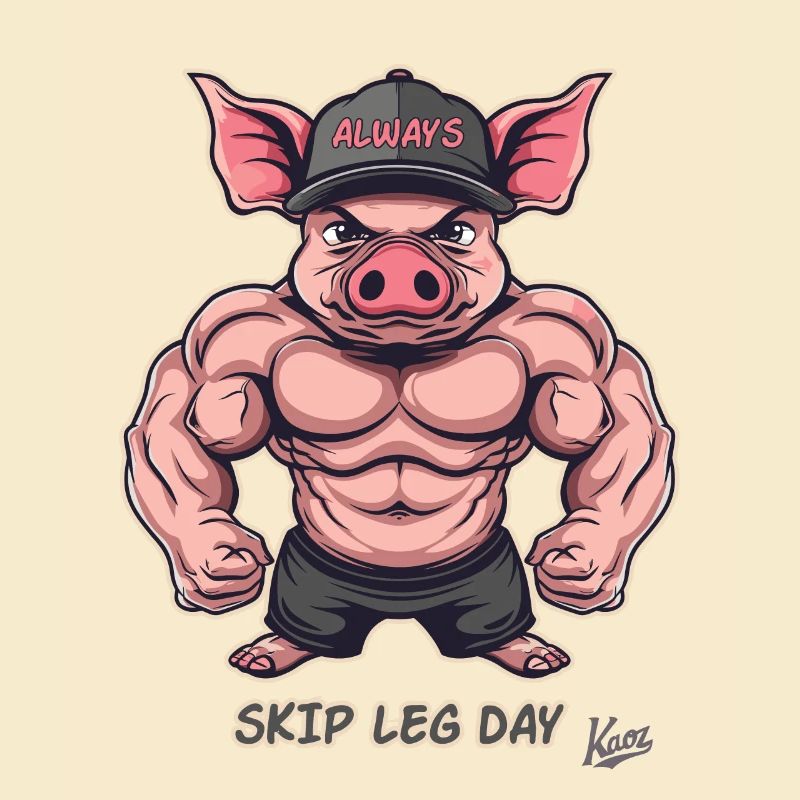 Muskel-Bodybuilder-Schwein: Skip Leg Day Again