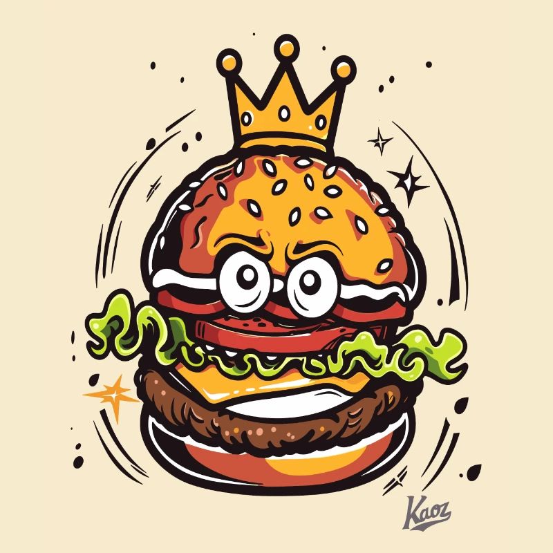 König mit einer Krone Burger