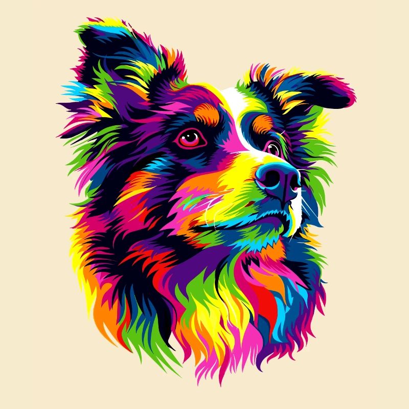 Australian Shepherd Bunte Farben Pop Art Aussie