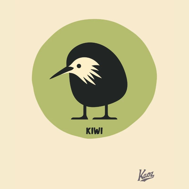 Abstract comic kiwi bird