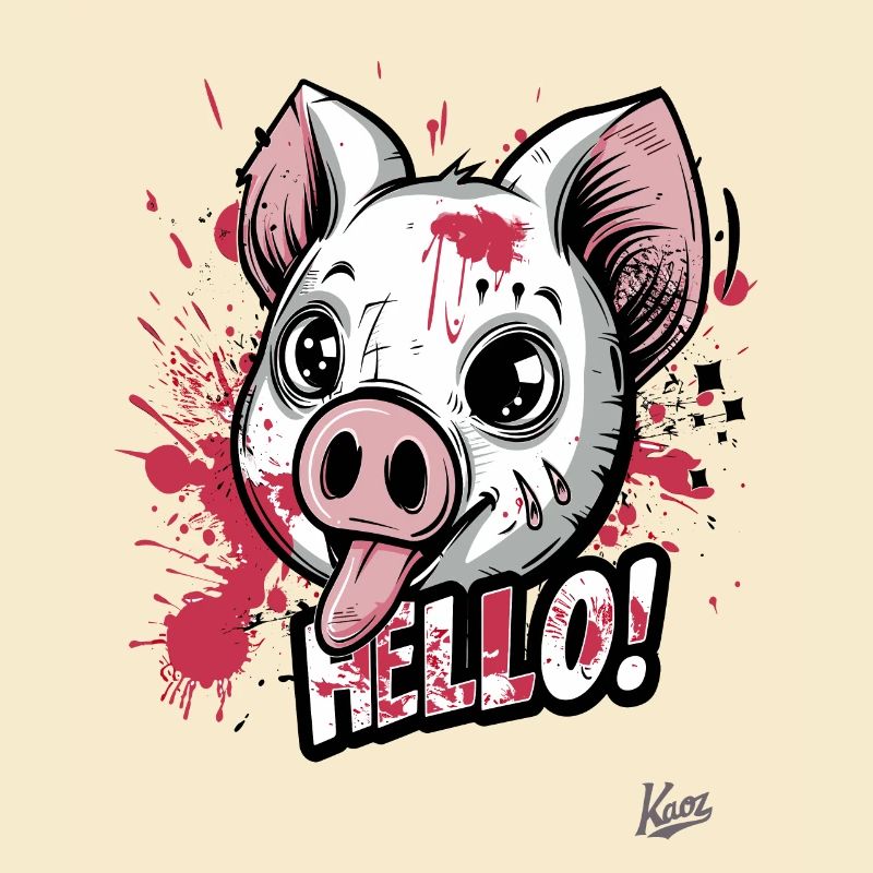 Cochon graffiti mignon, drôle, cool