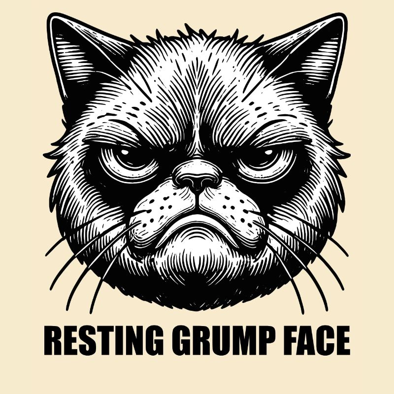 Resting Grump Face cat grumpy FaceHumor Sarcastic